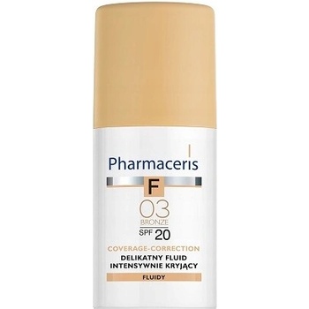 Pharmaceris F-Fluid Foundation intenzivně krycí make-up s dlouhotrvajícím efektem SPF20 3 Bronze For All skin Types with Imperfections 30 ml