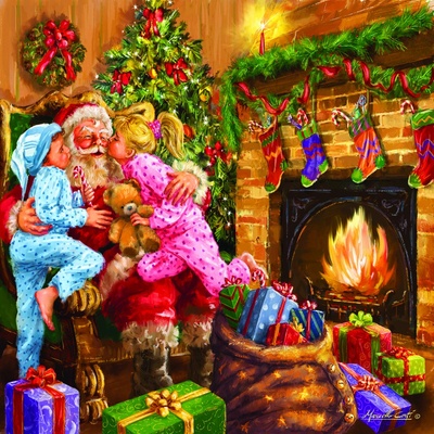 Sunsout Everyone Loves Santa 1000 dielov