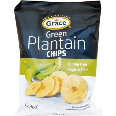 Grace Bezlepkové chipsy zo zelených banánov plantain solené 85 g