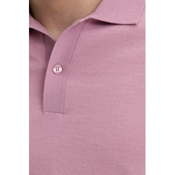 Samsoe Samsoe Вълнена тениска с яка Samsoe Samsoe SAROWAN в розово с изчистен дизайн M10000059 (M10000059)