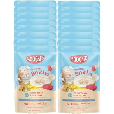 MOOCHIE Krémové vývary s tuniakom a mušľami bez obilnín 16x40 g