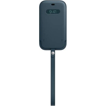 Apple iPhone Leather Sleeve with MagSafe - оригинален кожен калъф, тип джоб за iPhone 12, iPhone 12 Pro (син)