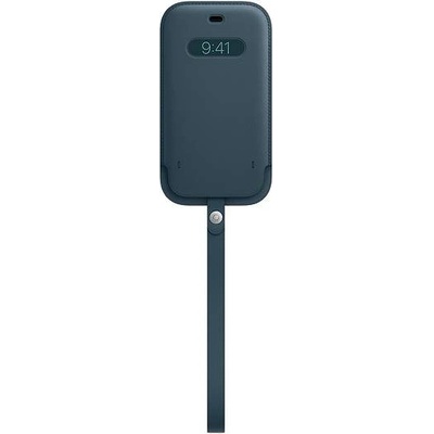 Apple iPhone Leather Sleeve with MagSafe - оригинален кожен калъф, тип джоб за iPhone 12, iPhone 12 Pro (син)