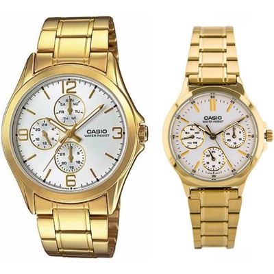 Casio Комплект часовници за двойки Casio MTP-V300G-7AU & LTP-V300G-7AU (MTP-V300G-7AU-LTP-V300G-7AU)