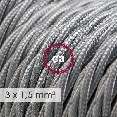 Creative Cables spirálový 3x1,5mm² stříbrná 1 m