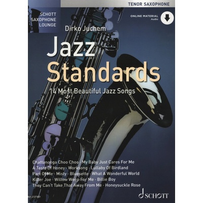 JAZZ STANDARDS + Audio Online / 14 krásných jazzových písní pro altový saxofon a klavír
