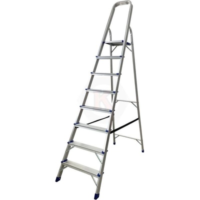 ТУНДЖА Алуминиева домакинска двураменна стълба Тунджа, 7+1 стъпала, 2.07 м (9700645) (9700645)