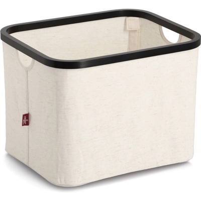 ZELLER Úložný kôš krémový polyester/bambus 40,5 x 33 x 30 cm