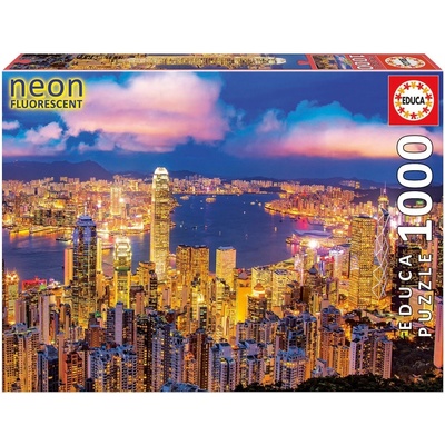 Educa Neon Hong Kong Skyline + Fix lepidlo 1000 dílků