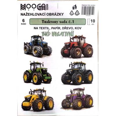 Maxtron Nažehlovací obtisk-Traktory 1 10 cm - sada 6 kusů