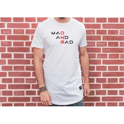 Rave prodloužené tričko MAD AND BAD bílé