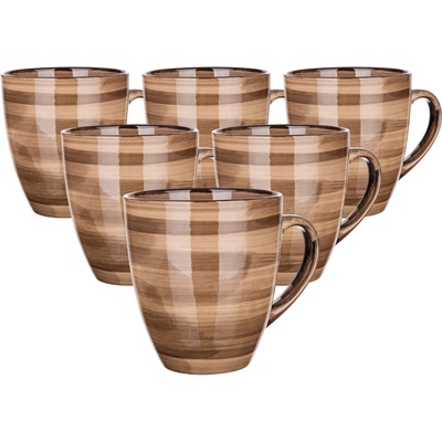 Banquet keramických hrnčekov PALAS hnedá 6 x 400 ml