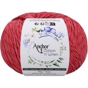 Anchor Cotton 'n' Linen 00017 Raspberry Плетене на една кука прежда (4680004-00017)