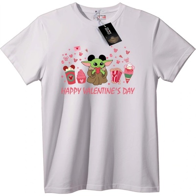 NOONEBRAND Тениска Baby Yoda Свети Валентин - 4XL, White