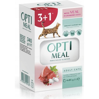 Optimeal Adult with veal in cranberry sauce 4 x 85 g