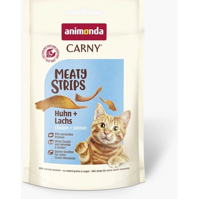 Animonda Carny Meaty Strips pre mačky Kuracie a losos 50 g