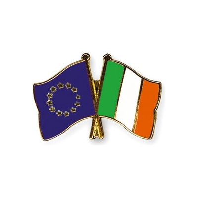 Odznak (pins) 22mm vlajka EÚ + Írsko - farebný