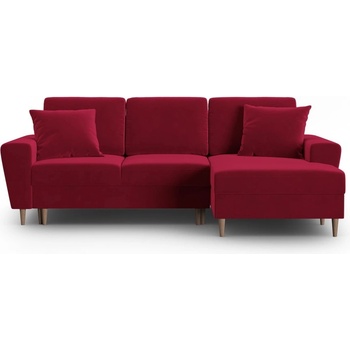 Cosmopolitan Design Червен кадифен разтегателен ъглов диван с място за съхранение (десен ъгъл) Kyoto - Cosmopolitan Design (COS_RCF_2_F2_KYOTO2)