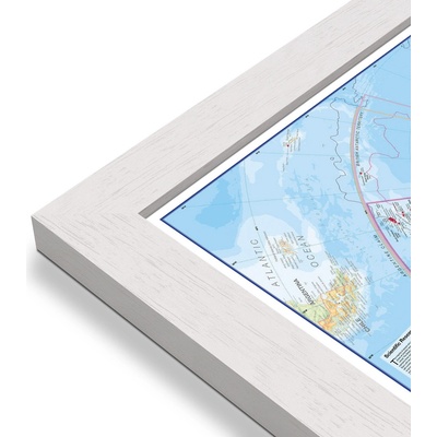 Maps International Antarktida - nástěnná mapa 120 x 100 cm Varianta: mapa v dřevěném rámu, Provedení: Pegi bílý