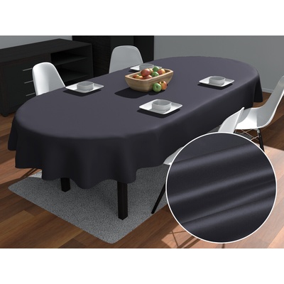 Biante satén oválny obrus polyesterový Satén LUX-056 Antracitovo sivý 100x140 cm