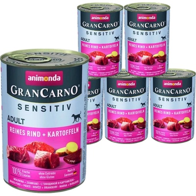 Animonda Gran Carno Sensitiv Adult hovädzie so zemiakmi 6 x 400 g