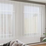 Pure Line Home Готово бяло дантелено перде с флорален мотив Лале, височина 220 см