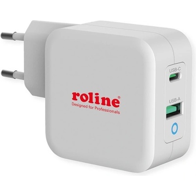 Roline Стенно зарядно устройство, 1x USB3.0 USB-A + 1x USB-C, 65W, бяло 19.11. 1041-10 (19.11.1041-10)