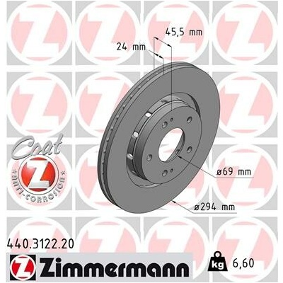 Brzdový kotouč ZIMMERMANN 440.3122.20 (440312220)