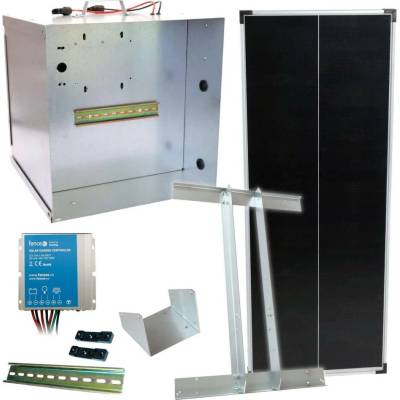 Basic sada solární ohradník - Kompletní přenosná schránka + konzole a panel 100 W