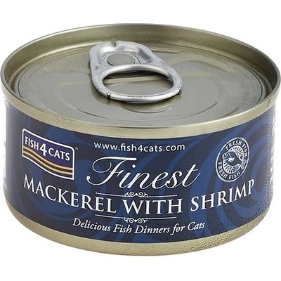 FISH4CATS Finest makrela s krevetami 70 g
