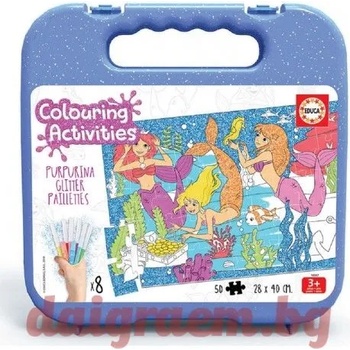 Image 1 of Educa Пъзел за оцветяване educa Русалки 18067 - 50 части (edu18067)