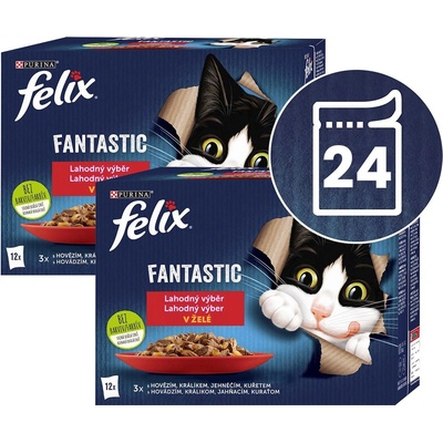 FELIX Капсули FELIX Fantastic вкусен избор с пиле, с говеждо, с заек, с агнешко 24 x 85 г