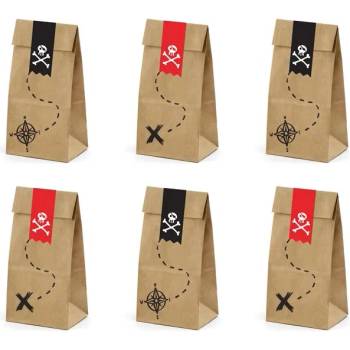 Image 1 of PartyDeco Хартиени торбички за бонбони - Пирати 6 бр