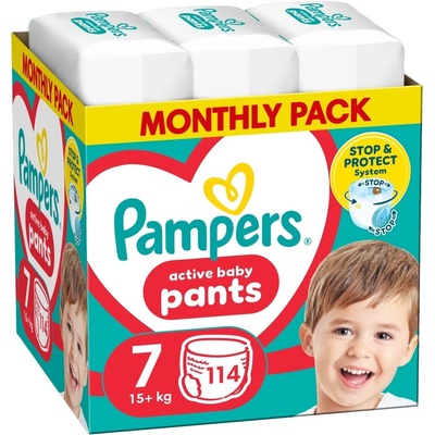 Pampers Pants месечен пакет пелени 15kg+ Junior 7 (114бр. ) (8700216341653)