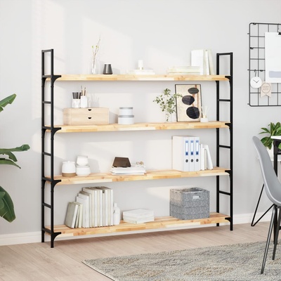 vidaXL Плаващи рафтове, 3 бр. , 120x20x4 см, необработена масивна дървесина, акация (3279433)