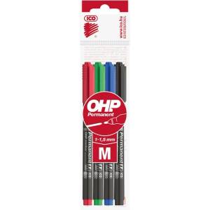 ICO ohp m 4 бр. перманентни маркери със смесени цветове 1-1, 5 мм 9580040000 (9580040000)