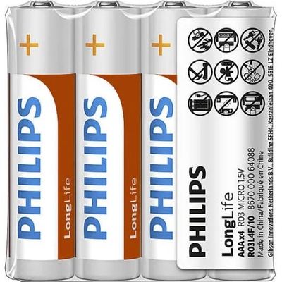 Philips battery longlife AAA 4TK-PK (R03L4F)