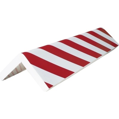 Pěnový ochranný varovný samolepicí rohový profil SoftBumpers – 730×150 mm, červeno-bílá