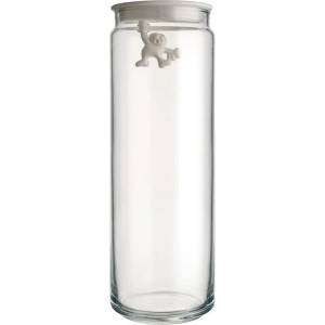 Alessi Кухненски буркан за съхранение GIANNI 2л, с бял капак, стъкло, Alessi (ALAMDR08W)