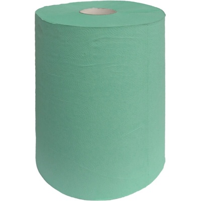 2 ks - Papierová utierka zelená v rolke s dutinkou, 700 útržkov 380x360mm, návin 252m