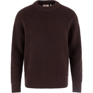 Fjällräven Мъжки вълнен пуловер Fjällräven Övik Waffle Knit Wool jumper - Black Oak - размер S (005-6879-0312)