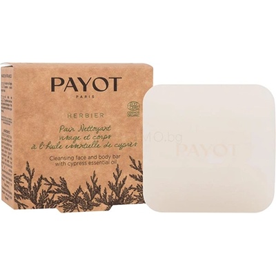 PAYOT Herbier Cleansing Face And Body Bar сапун за лице и тяло с етерично масло от кипарис унисекс 85 гр