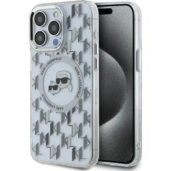 KARL LAGERFELD IML Monogram Karl & Choupette Head MagSafe калъф за iPhone 15 Pro Max - прозрачен (3666339285333)