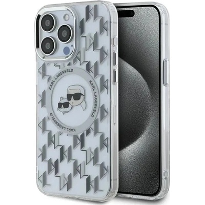 KARL LAGERFELD IML Monogram Karl & Choupette Head MagSafe калъф за iPhone 15 Pro Max - прозрачен (3666339285333)