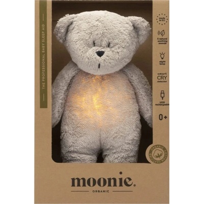 Moonie Medvídek 2.0 Organic Šedý usínáček s melodiemi 1 ks