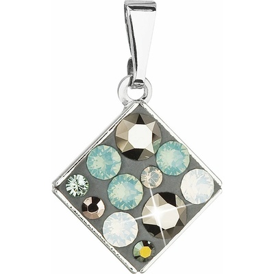 Swarovski Elements Stříbrný náhrdelník zelený kosočtverec 54020.4 Chrysolite