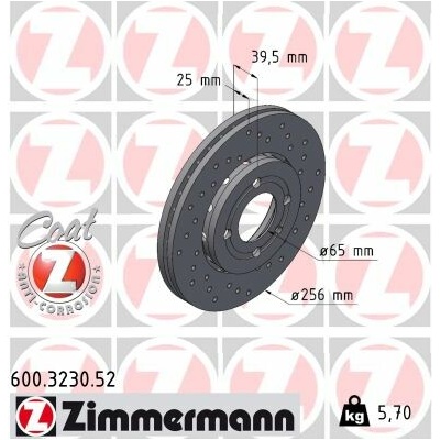 Brzdový kotúč ZIMMERMANN 600.3230.52 (600323052)