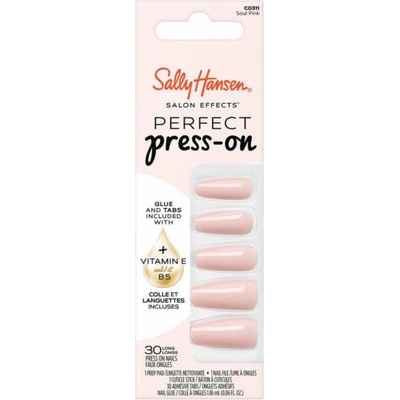Sally Hansen Salon Effects Perfect Press On Umělé nehty samolepicí odstíny Soul Pink 30 ks