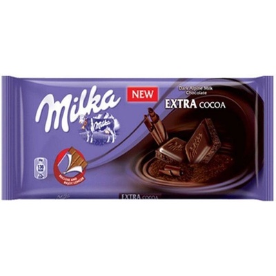 Mondelez International ЧЕРЕН ШОКОЛАД milka ЕКСТРА КАКАО 100 Г