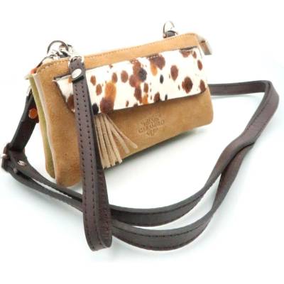 Caramelo dámská kožená crossbody kabelka 51199 Camel